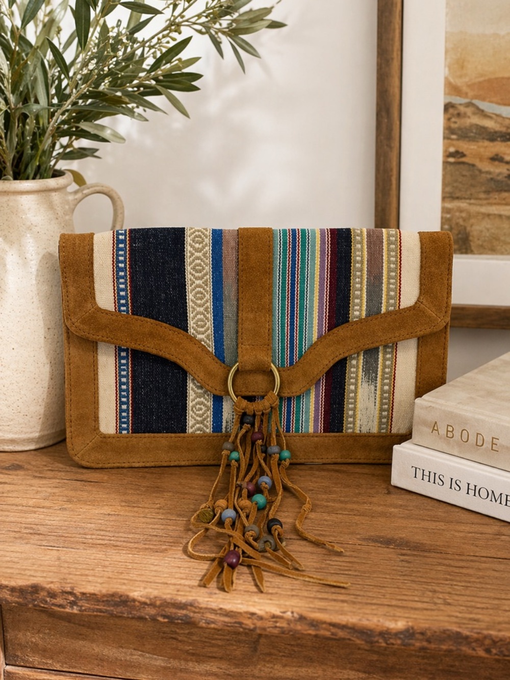 Shiraleah‎ Chicago Western Bohemian Clutch Handbag Coachella Tassel Patchwork